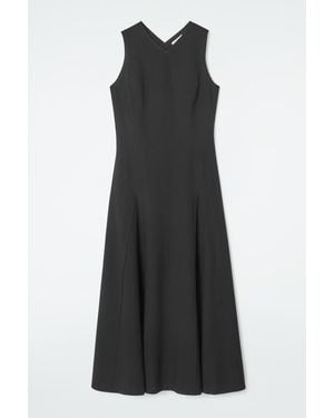 COS Flared Jersey Maxi Dress - Black