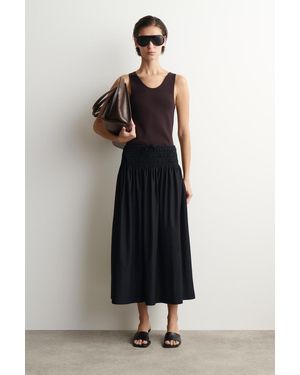 COS Midirock Mit Gerafftem Bund - Schwarz