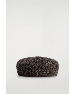 COS Raffia Beret - Black