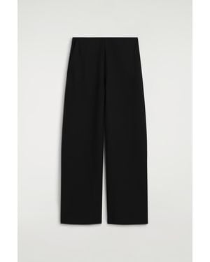 COS Crepe-Jersey Wide-Leg Pants - Black