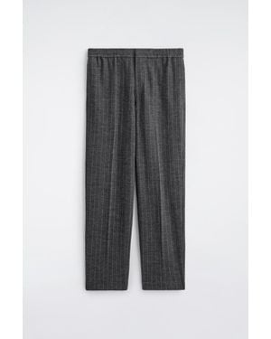 COS Relaxed Elasticated Pinstriped Pants - Gray