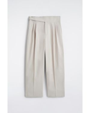 COS Belt-Detail Pleated Wide-Leg Pants - White