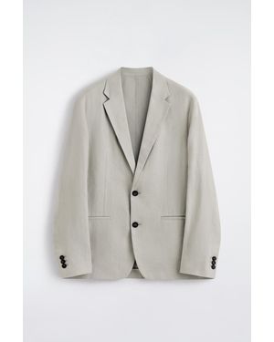 COS Single-Breasted Linen Blazer - Green