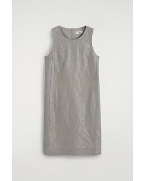 COS Textured-Leather Shift Dress - Grey