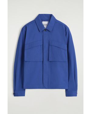 COS Utility Cotton-Twill Overshirt - Blue