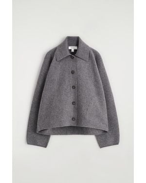 COS Sculpted Merino Wool Short Jacket - Gray