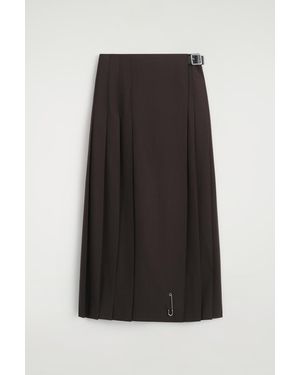 COS Belted Wool-Blend Maxi Kilt - Black