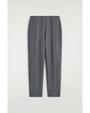 COS Cropped Slim-Leg Trousers - Grey