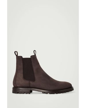 COS Nubuck Leather Chelsea Boots - Brown