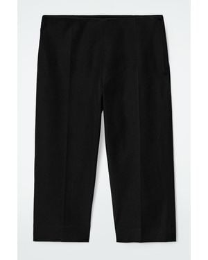 COS Cotton-Blend Capri Trousers - Black