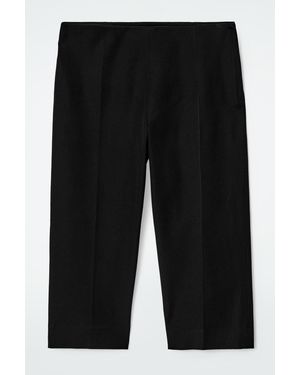COS Cotton-Blend Capri Trousers - Black