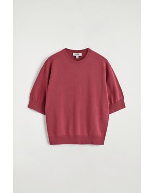 COS Knitted Cotton T-Shirt - Red