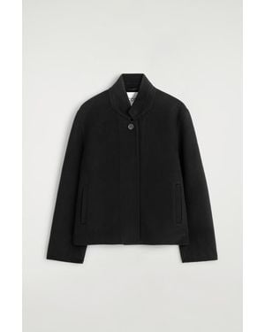 COS Structured Double-Faced Wool Jacket - Black