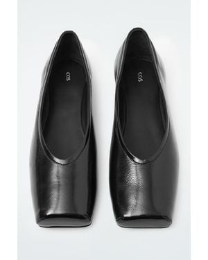 COS Square-Toe Ballet Flats - Black
