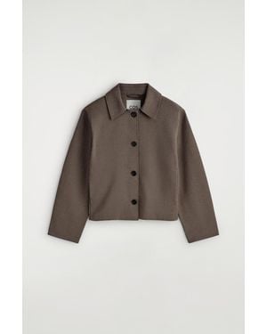 COS Rounded Jersey Jacket - Brown