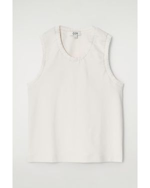 COS Gathered Cotton Tank Top - Natural