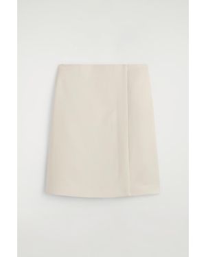 COS Satin Wrap Skirt - Natural