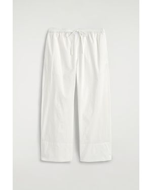 COS Cotton Straight-Leg Drawstring Pants - White