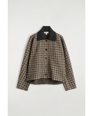 COS Sculpted Merino Wool Short Jacket - Brown