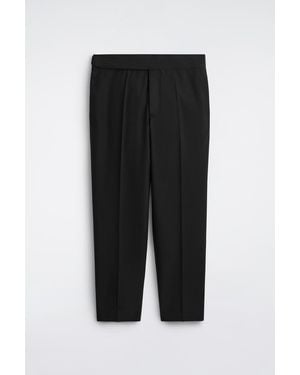 COS Cummerbund-Waist Wool Regular-Fit Tapered Pants - Black