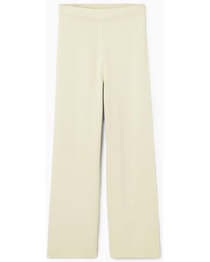 COS Straight-leg Knitted Trousers - Natural