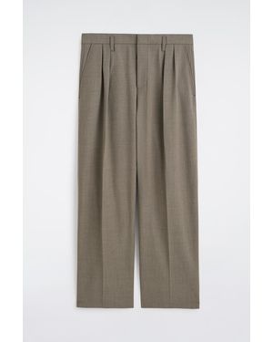 COS Wool-Blend Relaxed-Fit Wide-Leg Trousers - Brown