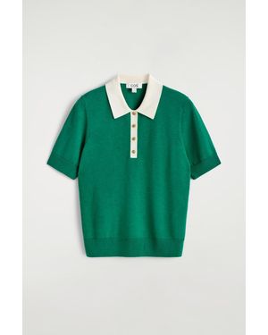 COS Shrunken Wool-Blend Polo Shirt - Green