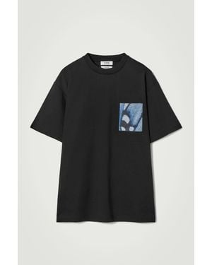 COS Oversized Jacquard-patch T-shirt - Black