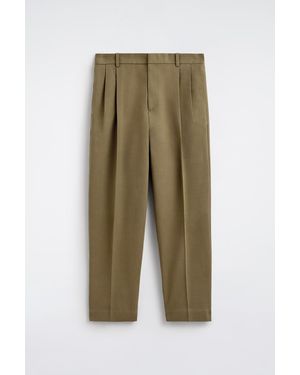 COS Pleated Relaxed-Fit Straight-Leg Trousers - Green