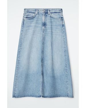 COS A-line Denim Midi Skirt - Blue