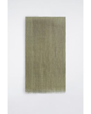 COS Fringed Linen Scarf - Green
