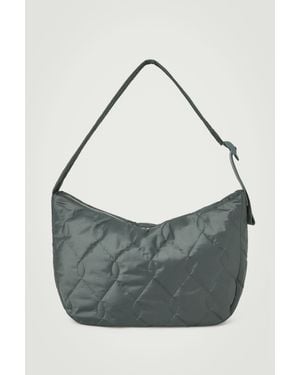 COS Quilted Crossbody Messenger - Nylon - Grey