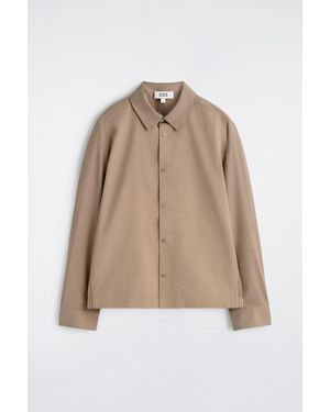 COS Contrast-Panel Cotton Overshirt - Natural