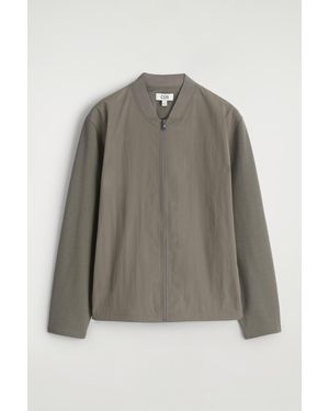 COS Nylon-Panelled Bomber Jacket - Gray