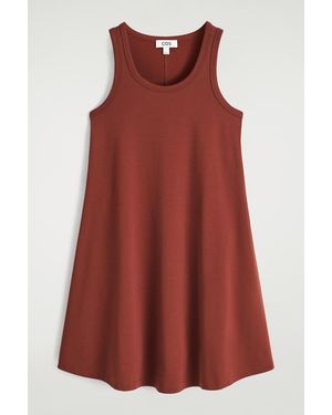 COS Cotton-jersey Mini Swing Dress - Red