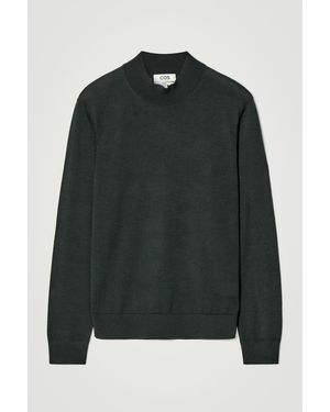 COS Pull Slim À Col Montant En Laine - Vert