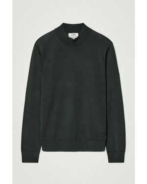COS Slim Merino Wool Mock-Neck Jumper - Green