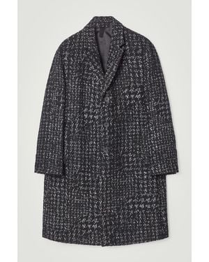COS Houndstooth Bouclé Overcoat - Gray