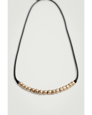 COS Beaded Cord Necklace - Metallic