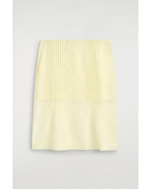 COS Sheer Pintucked Skirt - Yellow