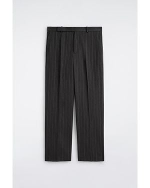 COS Pinstriped Relaxed-Fit Wide-Leg Trousers - Black