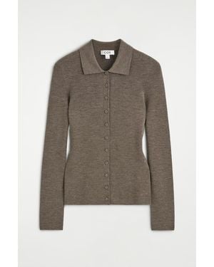 COS Seamless Merino Wool Shirt - Brown
