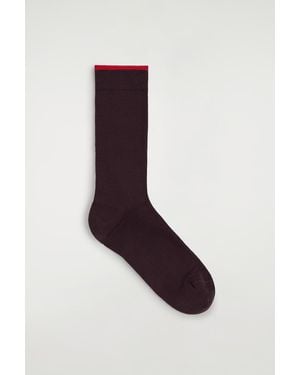COS Baumwollsocken Mit Kontrastpartie - Braun