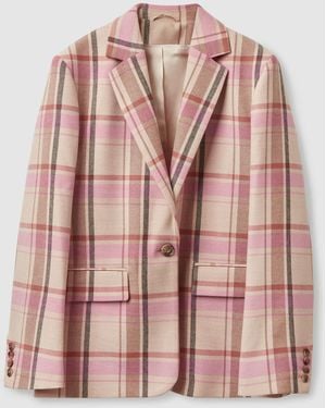 COS Oversized-fit Check Blazer - Pink