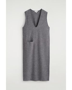 COS Boiled-Wool Midi Dress - Grey