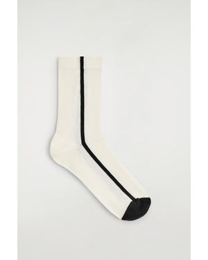 COS Gestreifte Socken Aus Baumwolle - Weiß