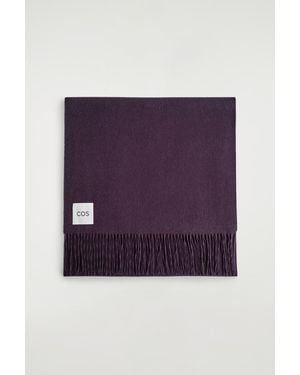 COS Fringed Wool Scarf - Purple