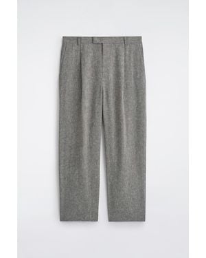 COS Linen Relaxed-Fit Wide-Leg Trousers - Grey