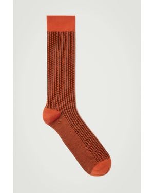 COS Chunky Ribbed Wool Socks - Red