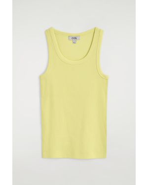 COS Ribbed Cotton Tank Top - Yellow